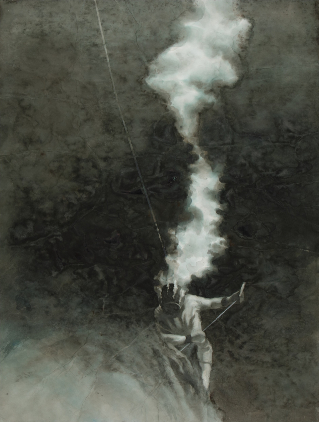 이지유, Silence, Water Color on Paper, 290×192cm, 2016.