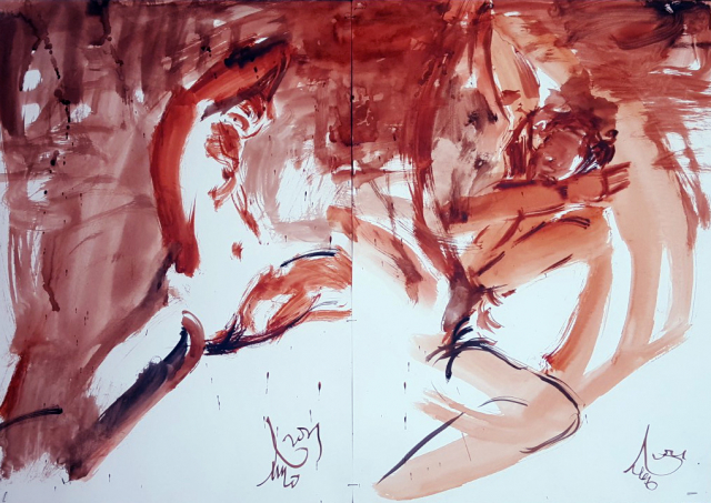 김상용, pose20216, watercolor on paper.