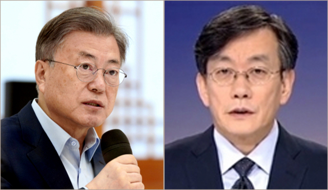 문재인 대통령 (왼쪽), 손석희.