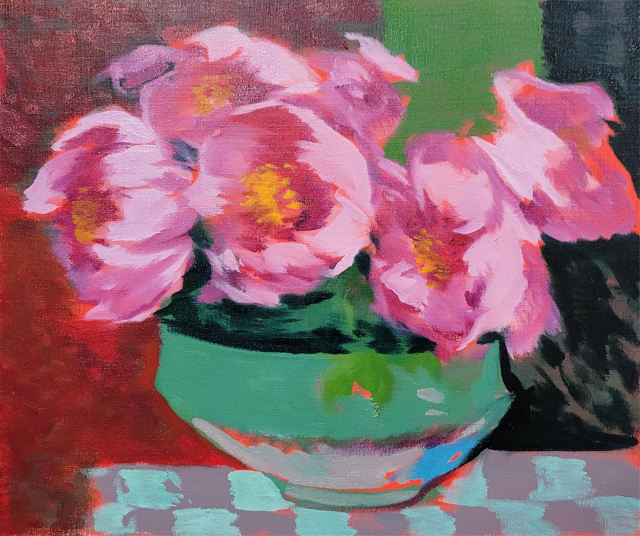 김일해, For you 모란, Oil on Canvas, 45x38cm.