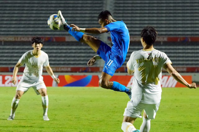 18일 태국 부리람 시티 스타디움에서 열린 대구FC와 라이언 시티의 아시아축구연맹(AFC) 챔피언스리그(ACL) 조별예선 2라운드 경기 장면. 로이터=연합뉴스