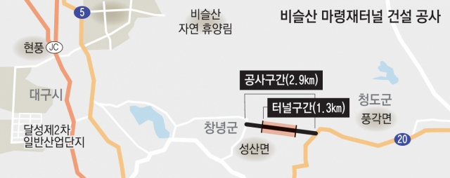 마령재 터널 위치도. 경북도 제공