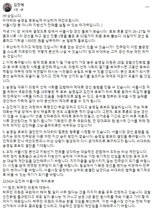 김진애 페이스북