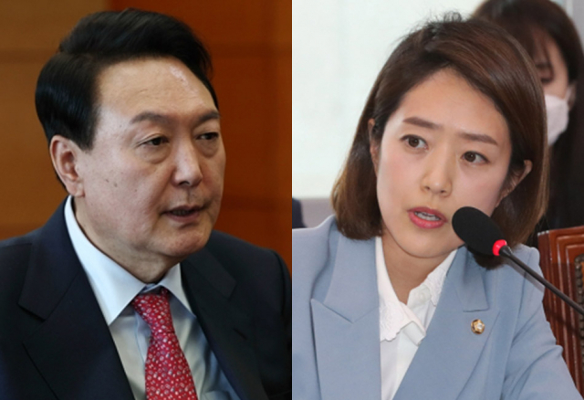 윤석열 대통령 당선인, 더불어민주당 고민정 의원. 연합뉴스