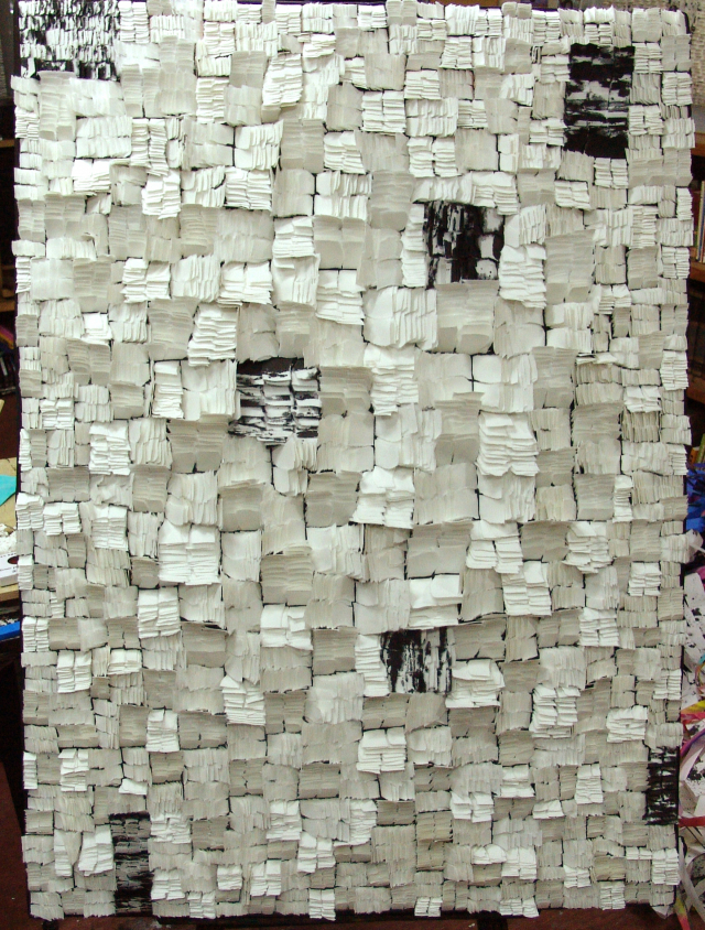 손성완 작, 천상(遷想), 90.9x65.1cm, 한지 위에 혼합재료, 2005.