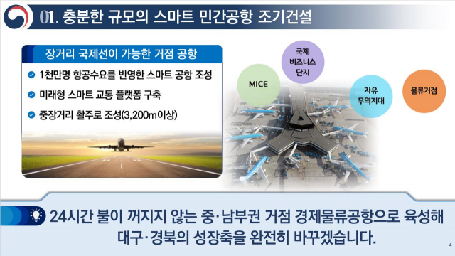 8일 대통령직 인수위원회가 공개한 경북 지역 1번 공약