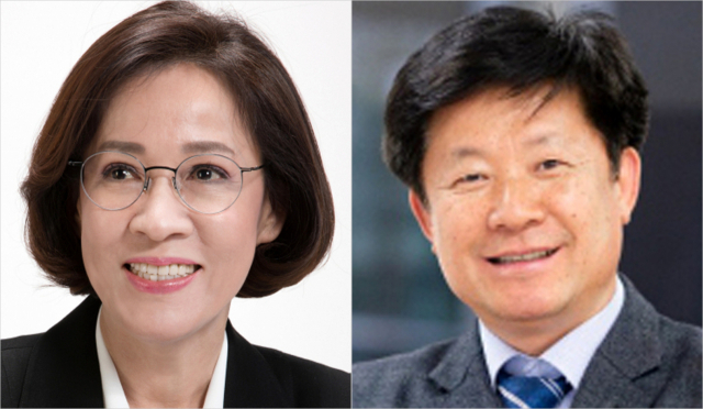 이인선 국민의힘 후보(왼쪽), 김용락 더불어민주당 후보