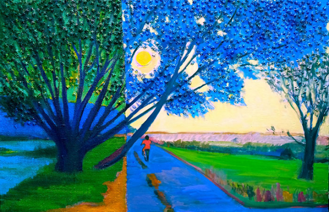 홍창룡, 우포여행, 66×110×4, 캔버스, 마포, 아크릴릭, 2021_2022.