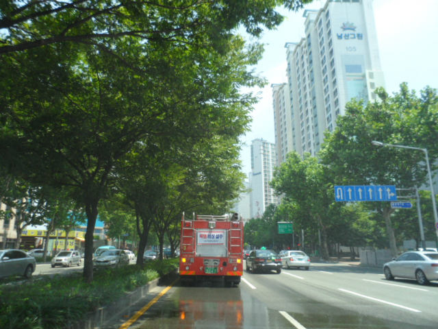 폭염 대비 도로 살수차량 모습. 대구시 제공