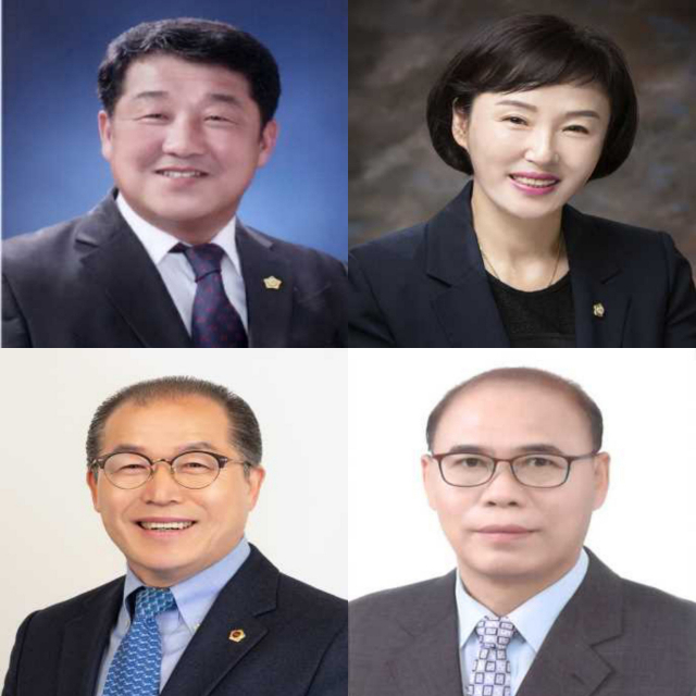 왼쪽 위부터 시계방향으로 국민의힘 이형식 후보, 무소속 김은수·박태춘·강대무 후보.