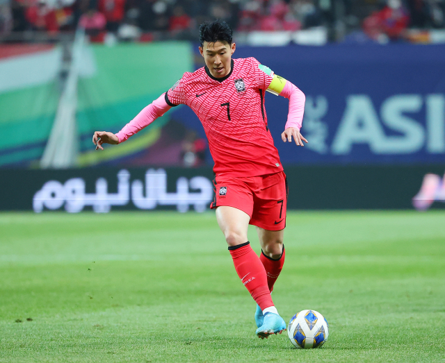 한국축구대표팀 미드필더 손흥민. 연합뉴스