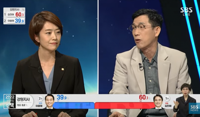 SBS 선거방송 화면 캡처