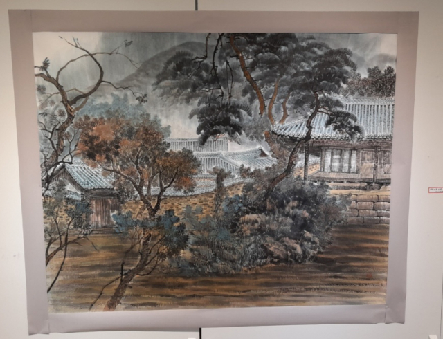 임정숙, 하동 마을, 162x130cm.