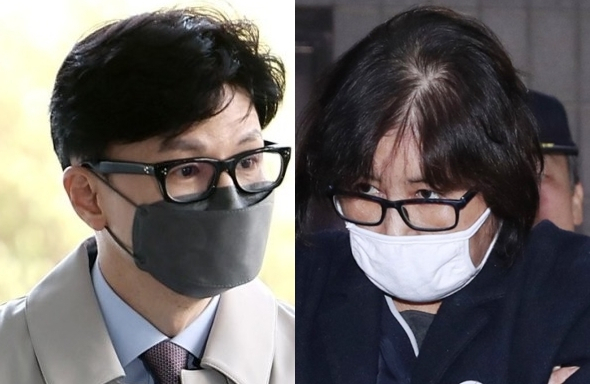 한동훈, 최서원(개명 전 최순실). 연합뉴스