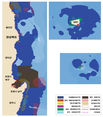 경북 해양용도구역 지정 현황. 해수부 제공