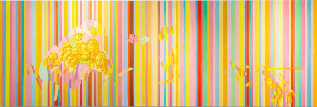 김윤경, Pilgrimage to San Isidro, Oil on canvas, 390x130cm, 2022.