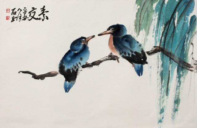 손수용, 소교, 70x45, 한지에 수묵담채.