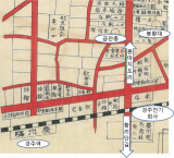 옛 경주역 주변(1931년 경주시가지도)
