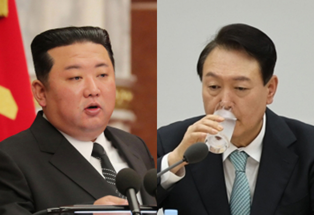 김정은 북한 국무위원장(왼쪽), 윤석열 대통령. 연합뉴스