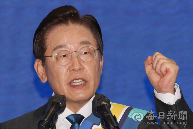 더불어민주당 8·28 전당대회 당 대표 경선에 출마한 이재명 후보가 6일 오후 대구 엑스코에서 열린 