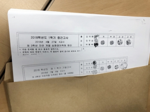 내신 시험지. 기사와 직접 관련 없음. 연합뉴스DB