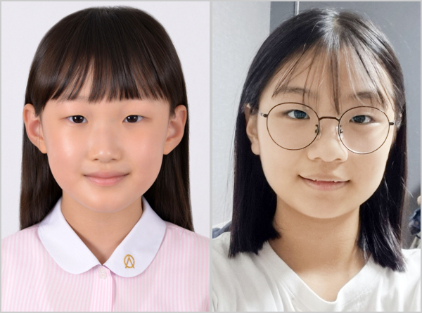 양윤서(대구 영신초), 채미서(칠곡 장곡초) 학생