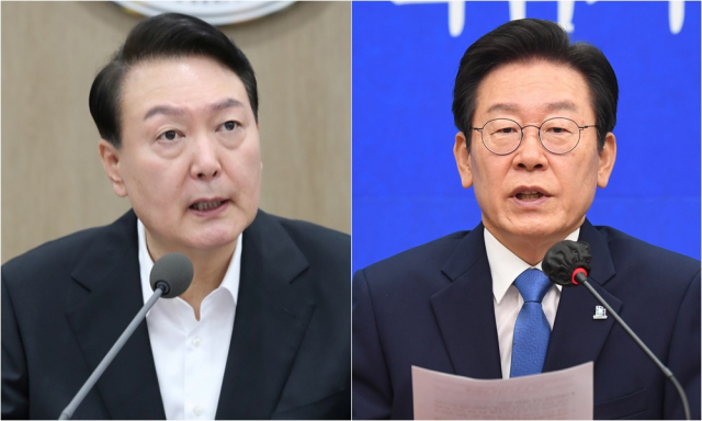 윤석열 대통령(왼쪽)·이재명 민주당 대표.