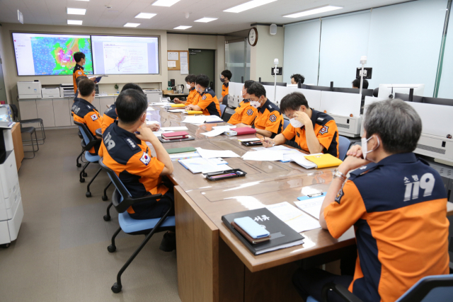대구소방 제11호 태풍 힌남노 대비 긴급대책 점검회의. 대구소방안전본부 제공