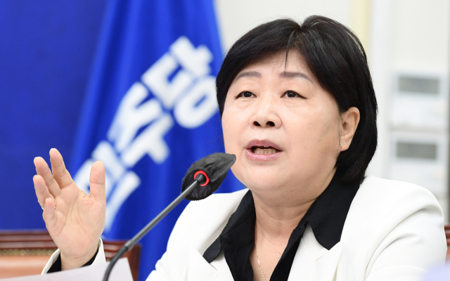 더불어민주당 서영교 최고위원이 23일 국회에서 열린 최고위원회의에서 발언하고 있다. 연합뉴스