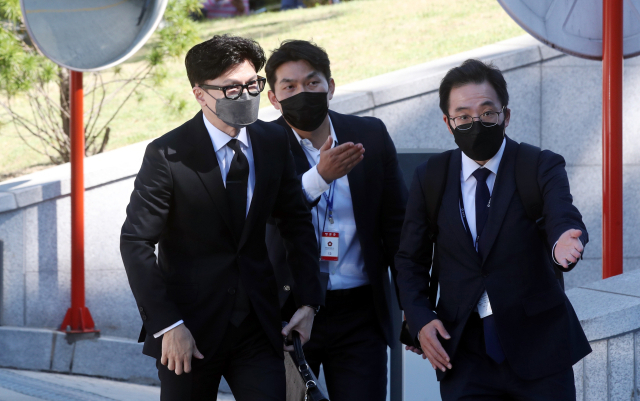 한동훈 법무부 장관이 27일 서울 종로구 헌법재판소에서 열린 