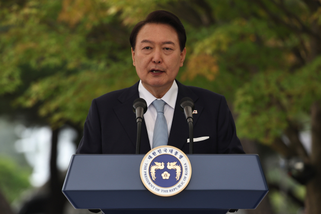 윤석열 대통령이 1일 충남 계룡대에서 열린 건군 