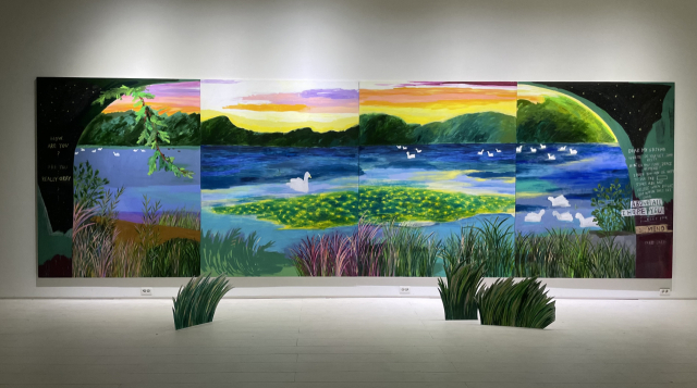 장미, How are you?(Dear My Friend4), 판넬에 혼합 재료, 227.3x724cm, 2020.