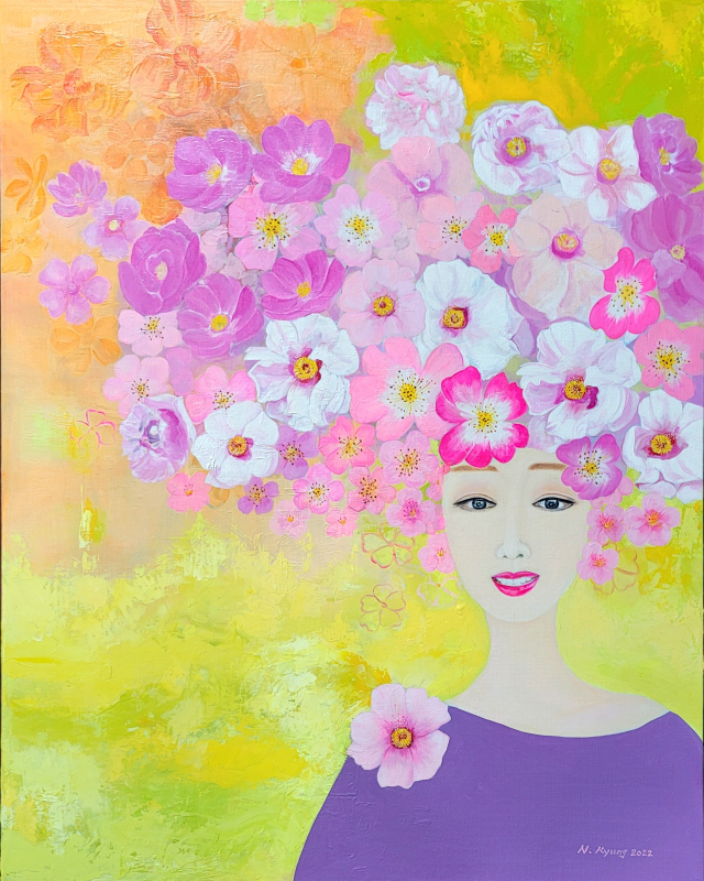 박경주, 하늘향기, Oil on canvas.