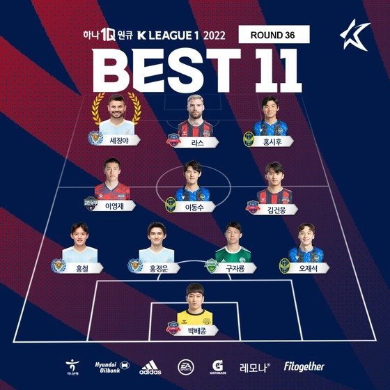 K리그1 36라운드 베스트 11. 한국프로축구연맹 제공