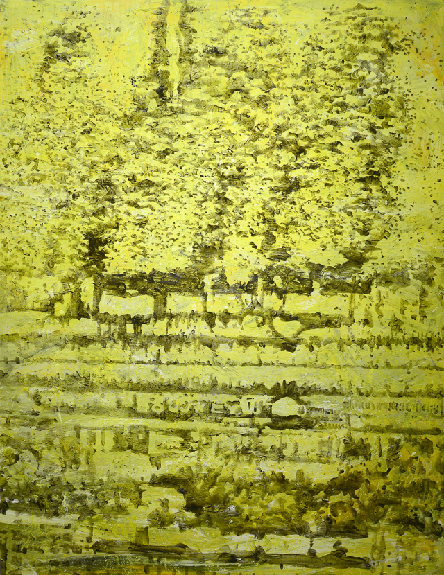권효정, Layer_p22-04, Mixed media on canvas, 2022.