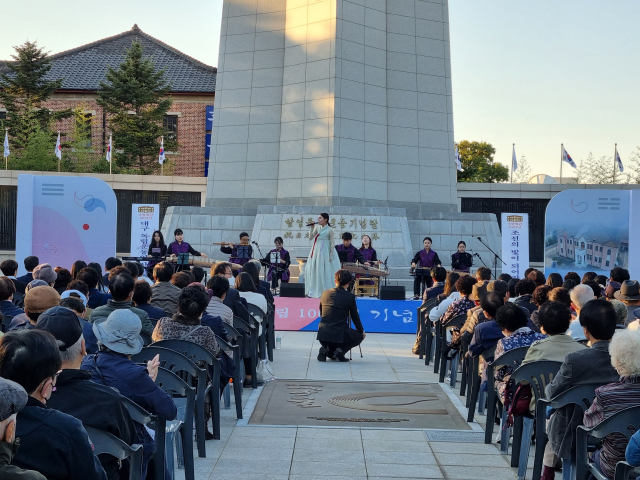 대구의 대표적 항일 현충시설 중 하나인 조양회관 건립 100주년을 맞아 광복회 대구시지부가 연 음악회. 광복회 대구시지부 제공