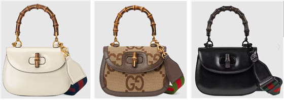 구찌의 시그니처 아이템 뱀부백, 2022년 상품.(출처:gucci.com)
