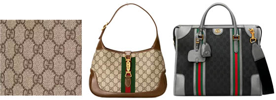 블 G 캔버스(좌), 구찌 재키백(중간)과 더블 G 캔버스 라지 더플백(우).(출처:gucci.com)