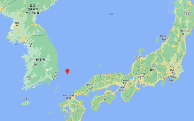 북한군이 지목한 순항미사일 2발 보복타격 위치. 구글맵
