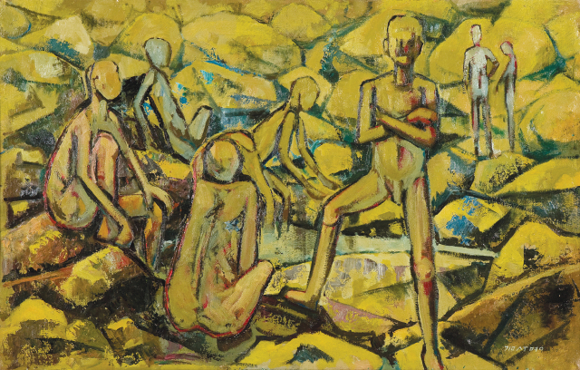 김수명, 아이들, 연도미상, 캔버스에 유채, 81×127cm, 대구문화예술회관 소장.