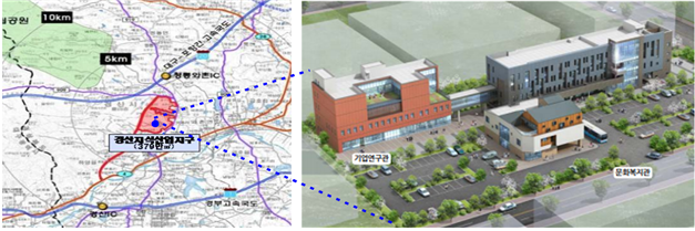 경북경산산학융합조성지구 산학융합 반도체로봇캠퍼스 모습. 경북도 제공