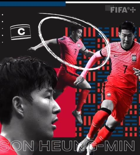 국제축구연맹(FIFA)이 20일(현지시간) 공식 인스타그램 계정에 올린 조별리그 H조 분석 영상을 통해 손흥민·김민재·카잔의 기적이라는 세 키워드로 2022 카타르 월드컵 H조에서 싸우는 벤투호를 소개했다. 사진은 FIFA H조 분석 영상에 등장한 손흥민(30·토트넘). 연합뉴스