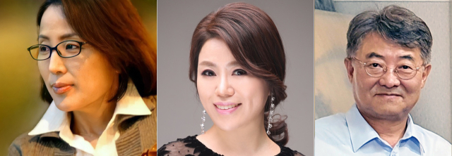 금복문화재단이 제36회 금복문화상 수상자로 시인 강문숙 씨(왼쪽부터), 소프라노 김정아 씨, 화가 김진혁 씨 등 3명을 선정했다. 금복주 제공