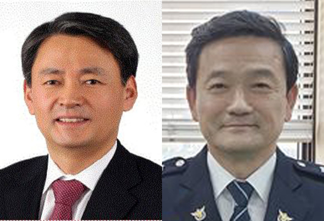 조지호 경찰청 공공안녕정보국장(왼쪽)과 김순호 행정안전부 경찰국장. 경찰청 제공