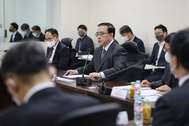 김성한 국가안보실장이 21일 서울 용산 대통령실 청사에서 열린 사이버안보 TF 운영 결과 점검회의에서 발언하고 있다. 연합뉴스