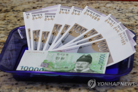 1월 한 달간 온누리상품권 할인율 5%→10% 확대