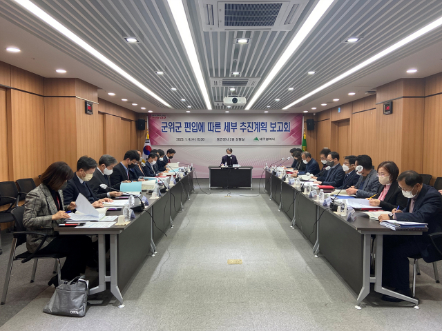 대구시는 4일 시청 동인청사에서 군위군의 대구 편입에 따른 실국별 세부 추진계획 보고회를 열고 주요 사항들을 논의했다. 대구시 제공.