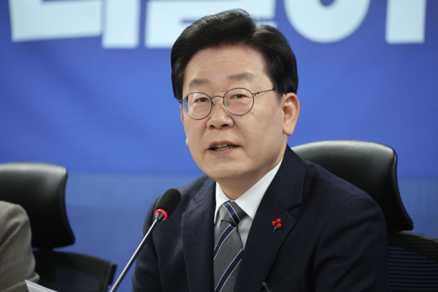 이재명 더불어민주당 대표가 지난 6일 국회 의원회관에서 열린 확대간부회의에서 발언하고 있다. 연합뉴스