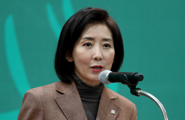 나경원 저출산고령사회위원회 부위원장이 지난해 12월 6일 경북 안동시 경북도청에서 열린 저출산·고령사회 정책과 관련한 업무협약식에서 인사말을 하고 있다. 매일신문DB