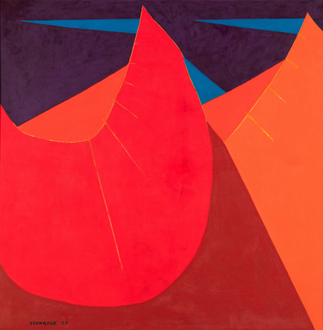 이건희컬렉션, 유영국, 1973, oil on canvas, 133x133cm.